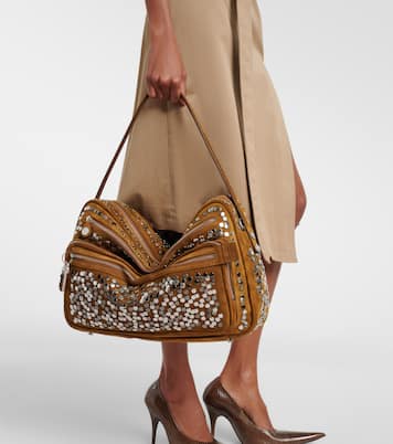 Camero Camera Large suede shoulder bag | Acne Studios