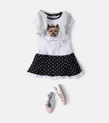 Embellished printed cotton-blend dress | Monnalisa