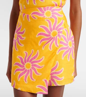 Chemena printed linen miniskirt | Cala de la Cruz