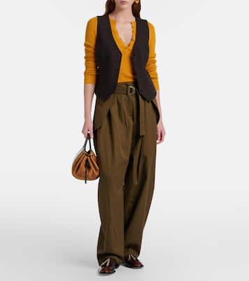 Bucket-Bag Gancio Small aus Veloursleder | Ferragamo