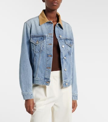 Suede-trimmed denim jacket | Róhe