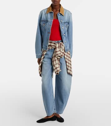 Jeansjacke mit Veloursleder | Róhe
