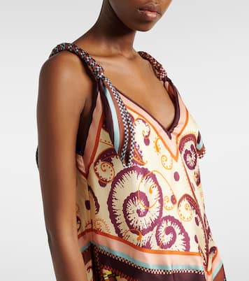 Robe midi Wilson asymétrique en sergé de soie | Alémais