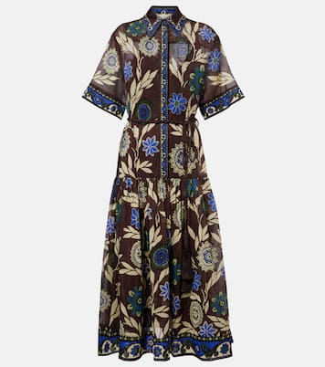 Jasper printed cotton and silk shirt dress | Alémais