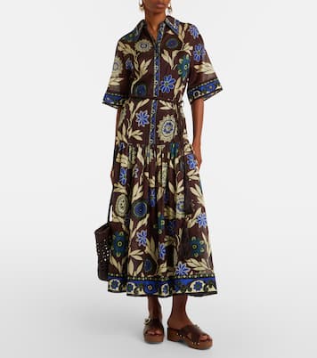Jasper printed cotton and silk shirt dress | Alémais