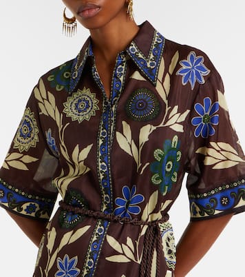 Jasper printed cotton and silk shirt dress | Alémais
