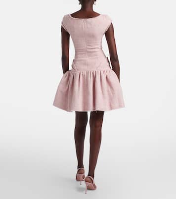 Bow-detail distressed tweed minidress | Shushu/Tong