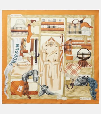 Printed silk twill scarf | Burberry