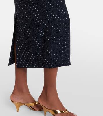 Polka-dot peplum silk midi dress | Alessandra Rich