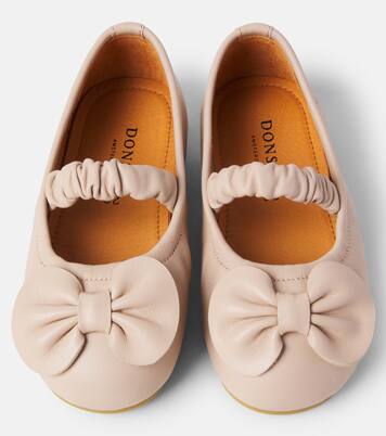 Mylah bow-detail leather ballet flats | Donsje