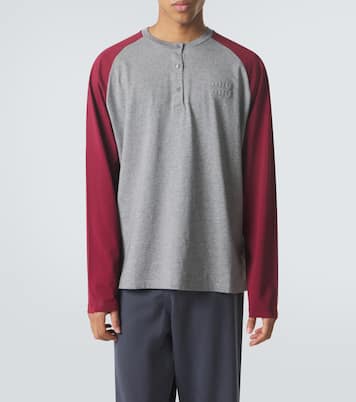 Top Henley en coton à logo | Miu Miu