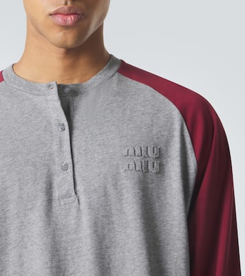Top Henley en coton à logo | Miu Miu