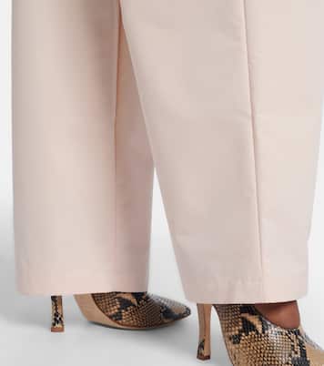 Pleated cotton-blend wide-leg pants | Wardrobe.NYC