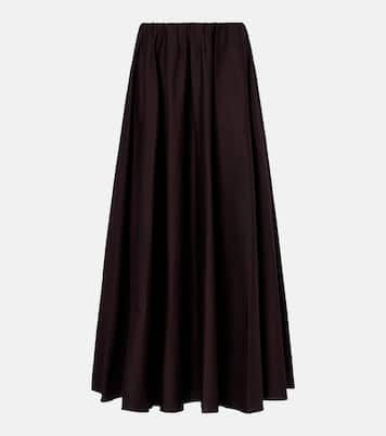 Milano pleated cotton-blend maxi skirt | Staud