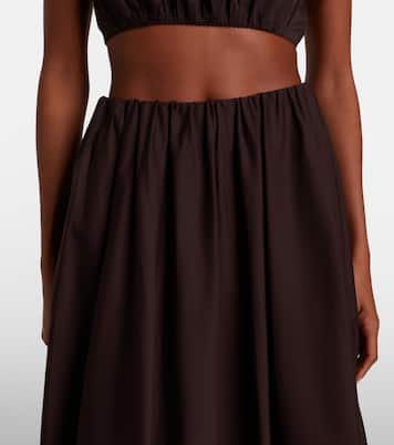 Milano pleated cotton-blend maxi skirt | Staud