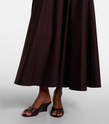 Milano pleated cotton-blend maxi skirt | Staud