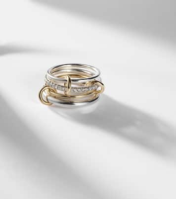 Nimbus 18kt gold and sterling silver ring with diamonds | Spinelli Kilcollin