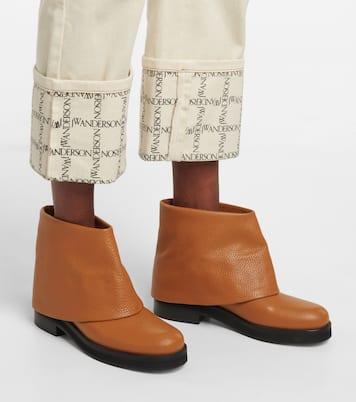 Foldover leather ankle boots | JW Anderson