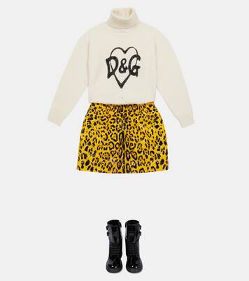 Leopard-print miniskirt | Dolce&Gabbana Kids