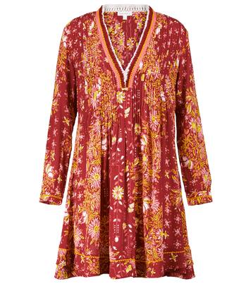 Robe Ola imprimée à franges | Poupette St Barth