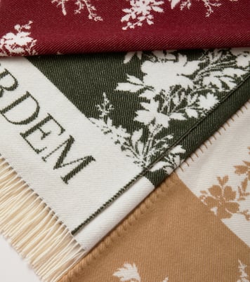 Floral jacquard wool-blend blanket | Erdem