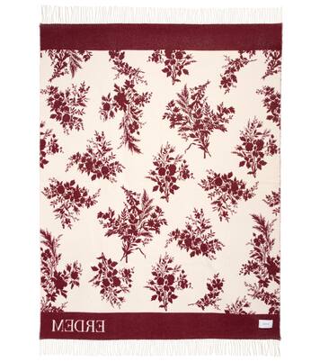 Floral jacquard wool-blend blanket | Erdem