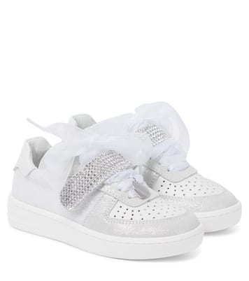 Embellished leather sneakers | Monnalisa