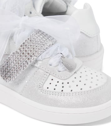 Embellished leather sneakers | Monnalisa