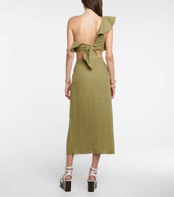 Cropped-Top De Mar a Mar aus Leinen | Johanna Ortiz