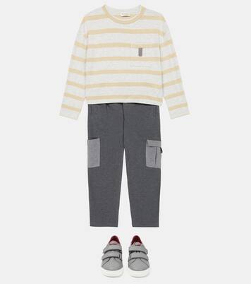 Striped jersey long-sleeved top | Brunello Cucinelli Kids
