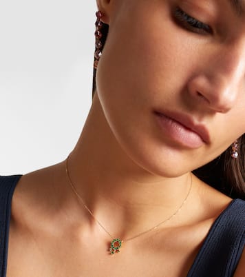18kt gold necklace with emeralds | Suzanne Kalan