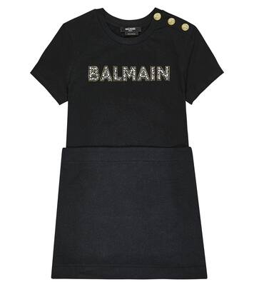 Logo cotton jersey dress | Balmain Kids