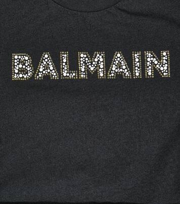 Logo cotton jersey dress | Balmain Kids