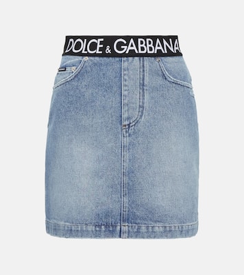 Minifalda en denim con logo | Dolce&Gabbana