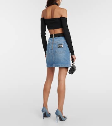 Minifalda en denim con logo | Dolce&Gabbana