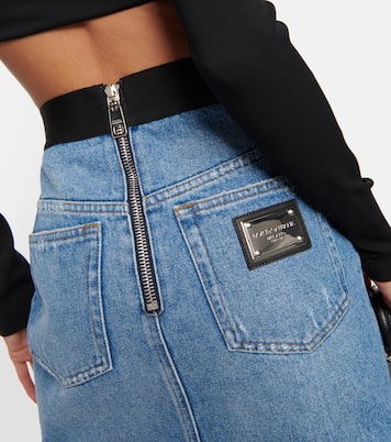 Minifalda en denim con logo | Dolce&Gabbana