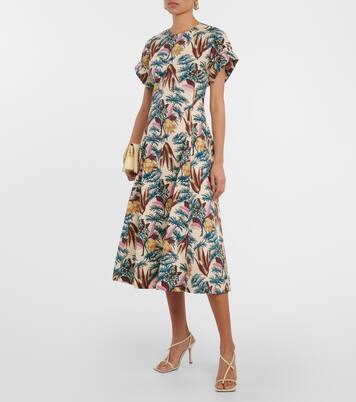 Robe midi Devon imprimée en coton | Ulla Johnson