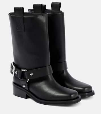 Faux leather biker boots | Ganni