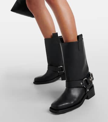 Faux leather biker boots | Ganni