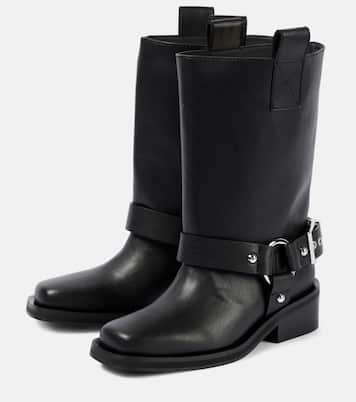 Faux leather biker boots | Ganni