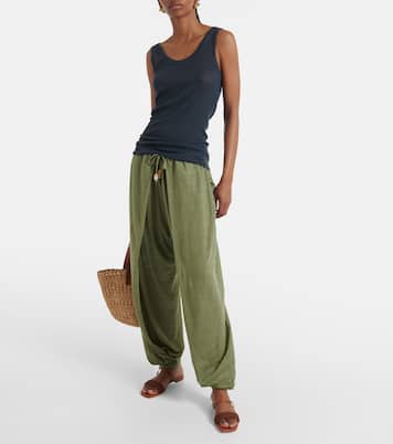 Frida leather-trimmed sandals | Malone Souliers