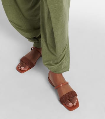 Frida leather-trimmed sandals | Malone Souliers