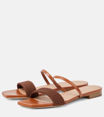 Frida leather-trimmed sandals | Malone Souliers
