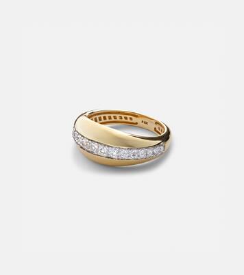 Pistachio 10kt gold ring with diamonds | Stone and Strand