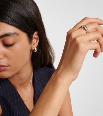 Pistachio 10kt gold ring with diamonds | Stone and Strand