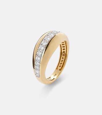 Pistachio 10kt gold ring with diamonds | Stone and Strand