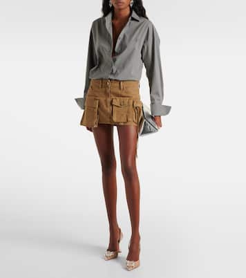 Verzierte Slingback-Pumps Begum 95 aus Samt  | Amina Muaddi