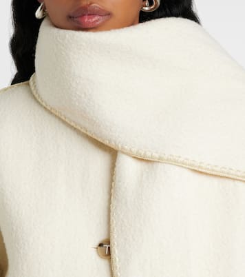 Abrigo con bufanda de mezcla de lana | Toteme