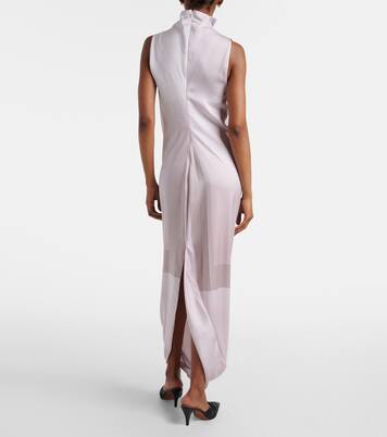 Robe longue Trompe l'œil en satin | Jean Paul Gaultier