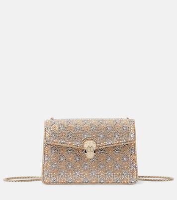 Schultertasche Serpenti Forever Mini mit Kristallen | Bvlgari